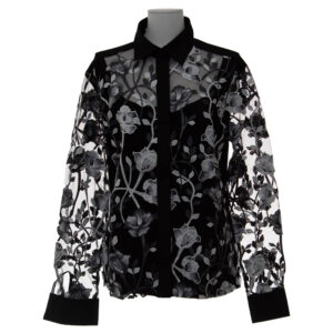 1223 F08882 elegantna bluza s prosojnimi rokavi